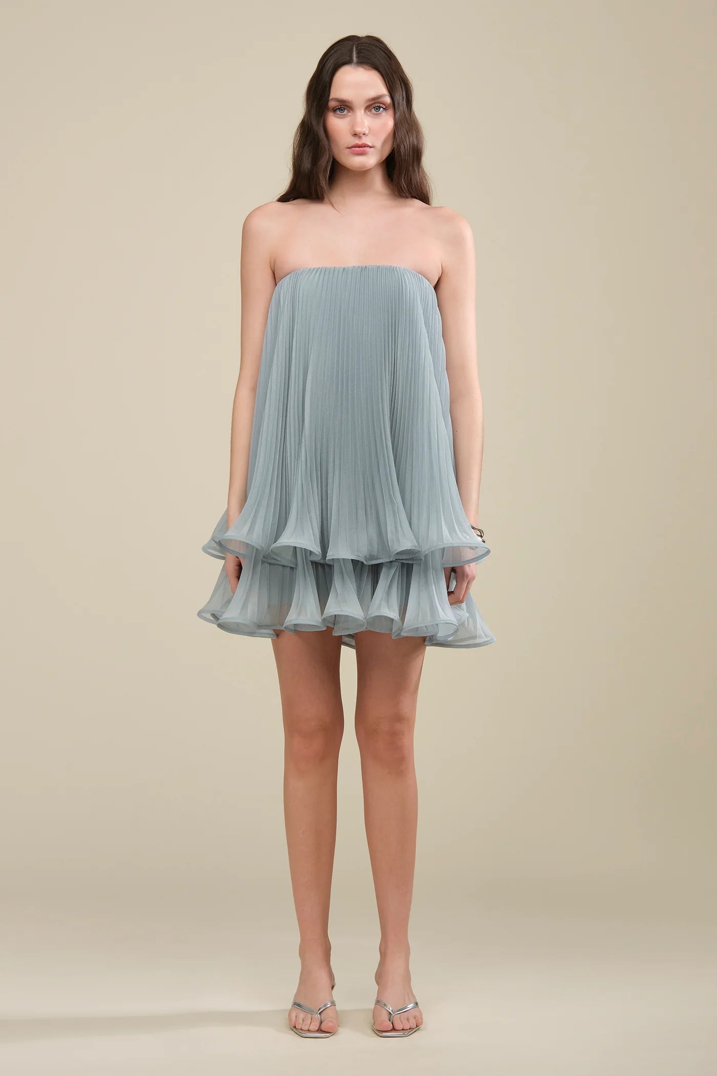 Dalia Pleated Baby Doll Dress