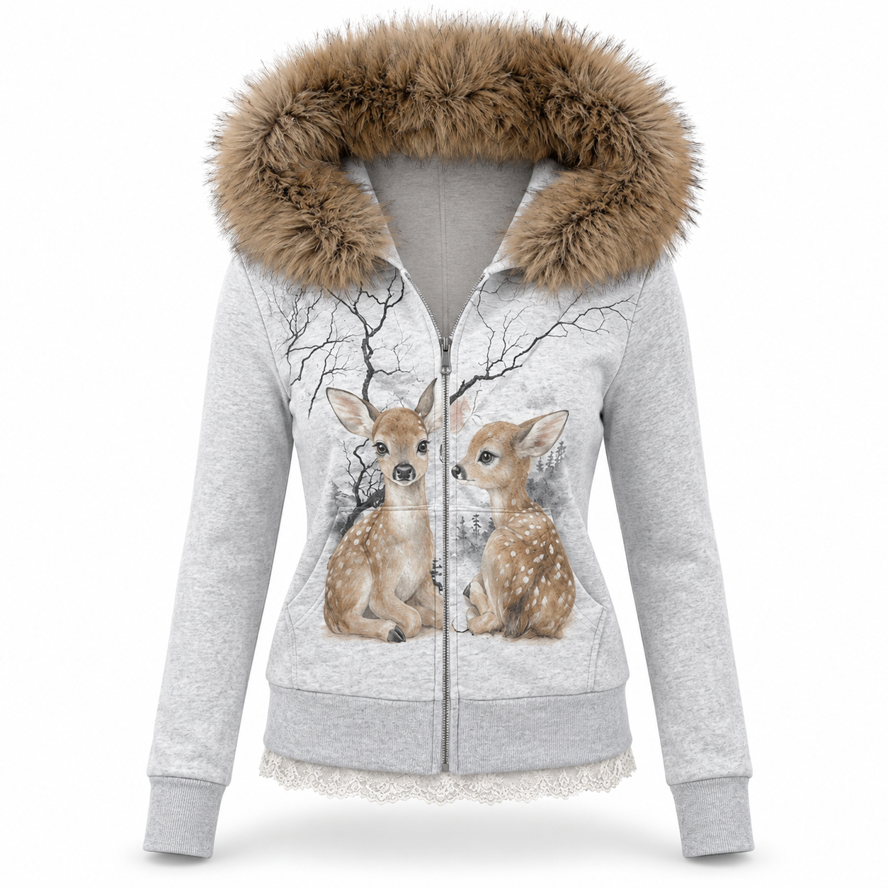 Fawn & Frost Fur-Trim Hoodie
