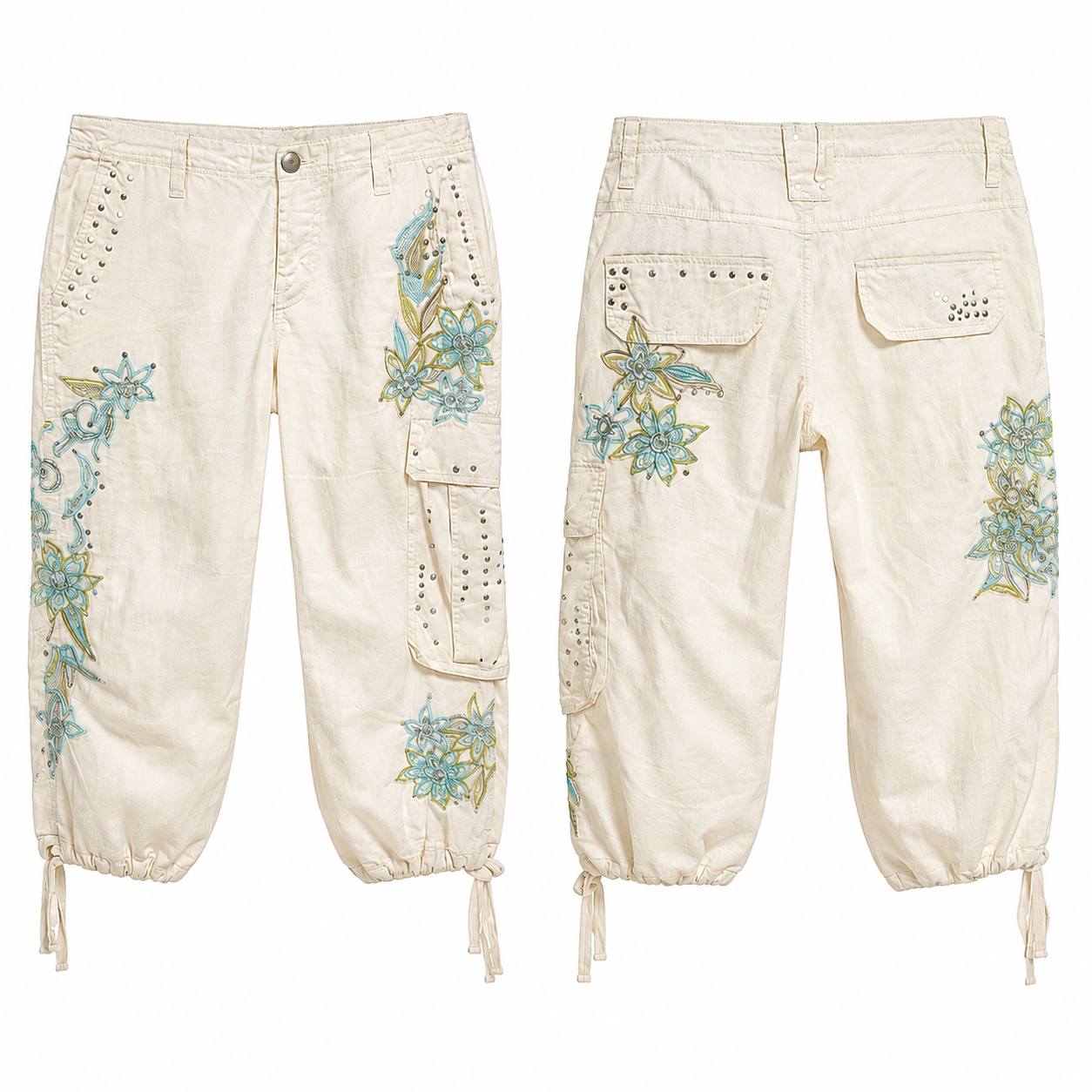 Celeste Floral Cargo Capris