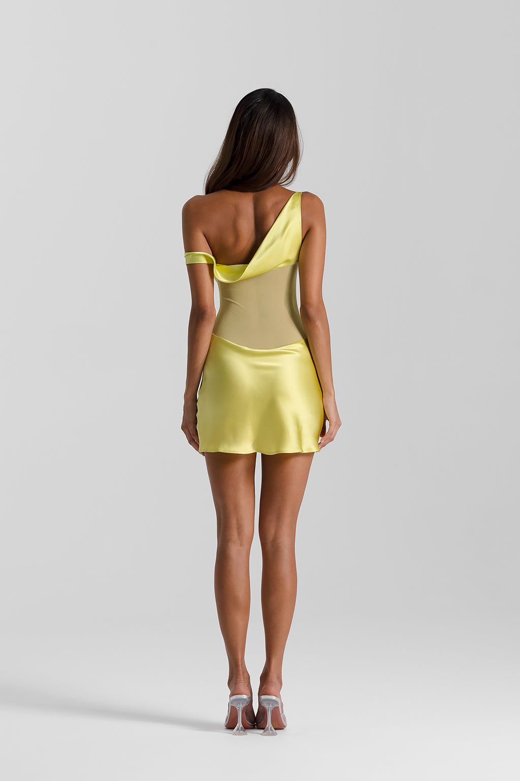 Satin Mesh Mini Dress