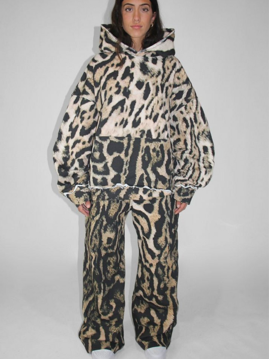 Leopard Hoodie & Sweats Set